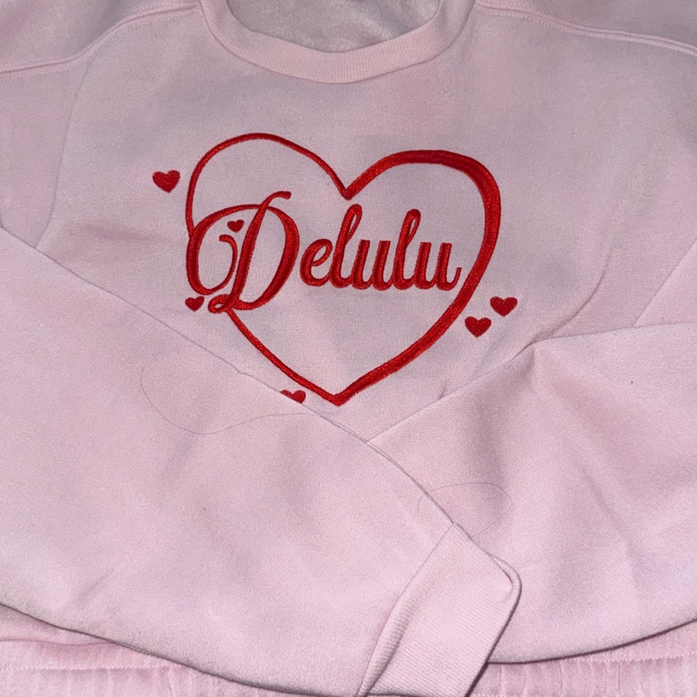 Pink Delulu Heart Sweatshirt